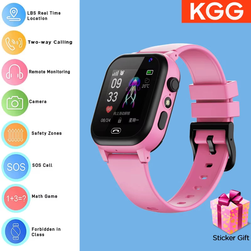  Kids Smart Watch 4G Sim Card 2G Internet SOS LBS Location Call Child Smartwatch Camera Waterproof Watch Phone for Boys Girls
